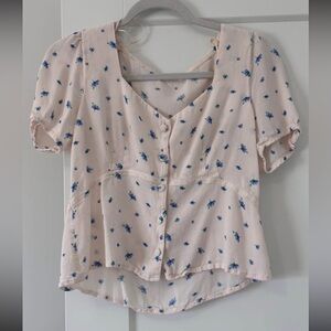 Floral Button-Up Blouse